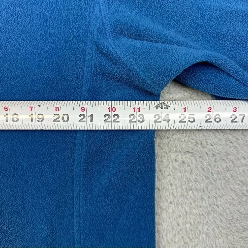 LL Bean Fleece Sweatshirt Mens Large Blue 1/4‎ Zip Pocket Outdoor Hiking Camp